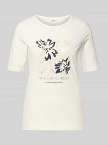 T-shirt o kroju regular fit z mieszanki bawełny s.Oliver RED LABEL biały damski EAN 2167884