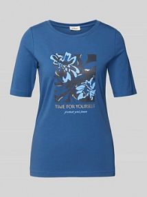 T-shirt o kroju regular fit z mieszanki bawełny s.Oliver RED LABEL niebieski damski EAN 2167884