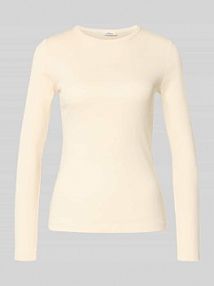 Bluzka z długim rękawem o kroju slim z czystej bawełny s.Oliver RED LABEL biała damska EAN 2130091