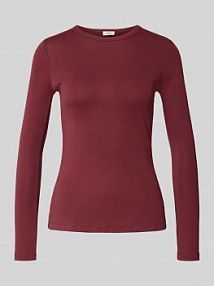 Bluzka z długim rękawem o kroju slim z czystej bawełny s.Oliver RED LABEL czerwona damska EAN 2130091