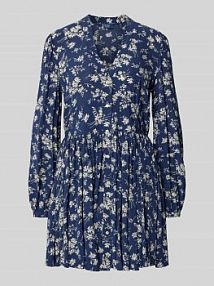 Sukienka mini z czystej wiskozy z dekoltem w serek Polo Ralph Lauren niebieska EAN 211972064