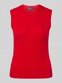 Top z dzianiny z mieszanki bawełny i kaszmiru Polo Ralph Lauren czerwony damski EAN 211972134