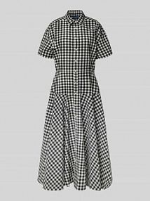 Sukienka midi z kołnierzykiem Polo Ralph Lauren czarna EAN 211A89374
