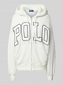 Bluza rozpinana o kroju oversized z zamkiem błyskawicznym Polo Ralph Lauren biała damska EAN 211A90685