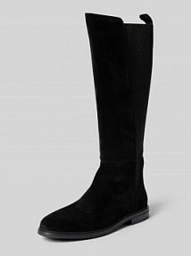 Kozaki z naturalnej skóry welurowej Tommy Hilfiger czarne damskie EAN FW0FW08779