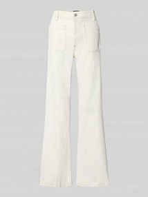 Jeansy o rozkloszowanym kroju z nakładanymi, wpuszczanymi kieszeniami Polo Ralph Lauren białe damskie EAN 211971222