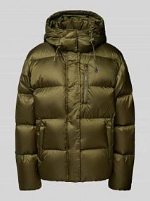 Kurtka puchowa z krytym zamkiem błyskawicznym i wpuszczanymi kieszeniami Polo Ralph Lauren oliwkowa damska EAN 211932183