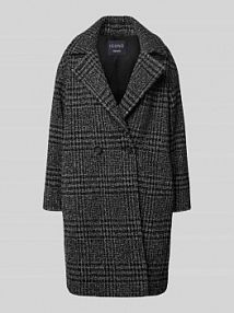 Płaszcz z dodatkiem wełny i kołnierzem z połami ICONS Cinzia Rocca czarny damski EAN ZR-03-001