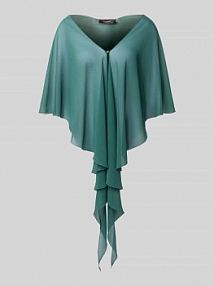 Ponczo z dekoltem w serek Vera Mont turkusowe EAN 714825