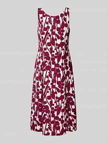 Sukienka koktajlowa o długości do kolan z okrągłym dekoltem Vera Mont czerwona EAN 2914137