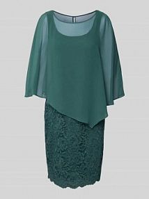 Sukienka koktajlowa o długości do kolan z efektem 2 w 1 Vera Mont turkusowa EAN 2734817