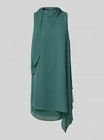 Sukienka koktajlowa mini ze stójką i kokardą Vera Mont turkusowa EAN 3254825