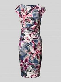 Sukienka koktajlowa o długości do kolan z marszczeniem Swing niebieska EAN 5AJ14200