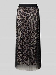 Spódnica plisowana rozkloszowana z półprzezroczystą spódnicą wierzchnią s.Oliver BLACK LABEL czarna EAN 2168624