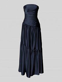 Sukienka wieczorowa z marszczeniami i dołem obszytym falbaną luxuar niebieska EAN 9228-P