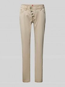 Jeansy o skróconym kroju slim fit model Malibu 7/8 Buena Vista beżowe damskie EAN 888-B5826