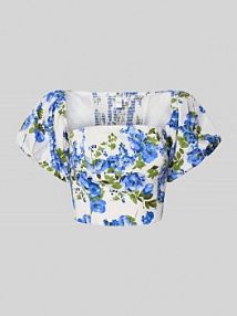 Bluzka krótka z kwadratowym dekoltem model SIENNA YAS niebieska damska EAN 26038067