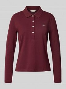 Bluzka z długim rękawem z wykładanym kołnierzem Gant czerwona damska EAN 4202521