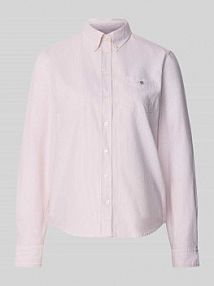 Bluzka koszulowa z kołnierzykiem typu button down i sportowymi mankietami Gant różowa damska EAN 4300502