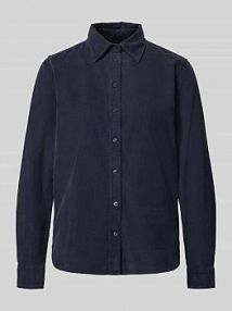 Bluzka sztruksowa z listwą guzikową Gant granatowa damska EAN 4300553