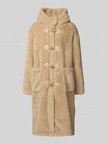 Płaszcz z polaru z kapturem i listwą guzikową Gil Bret beżowy damski EAN 95266267