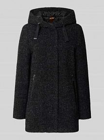 Krótki płaszcz o kroju regular fit z dodatkiem wełny i krytym zamkiem błyskawicznym Gil Bret czarny damski EAN 95496107