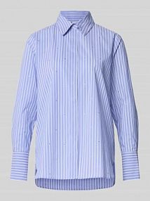 Bluzka koszulowa z krytą listwą guzikową model VIKI BRAX niebieska damska EAN 47-5708 94122300