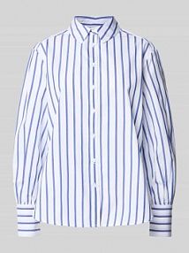 Bluzka koszulowa z listwą guzikową model VIC BRAX granatowa damska EAN 41-5717 94126000