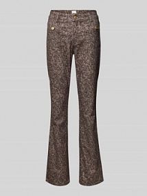 Spodnie materiałowe o rozkloszowanym kroju z kieszeniami z tyłu model SHAKIRA BRAX brązowe damskie EAN 77-1728 09874820