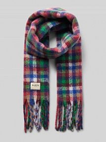 Szal z naszywką z logo model Plaity Barts niebieski damski EAN 6313