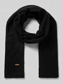 Szal z prążkowanymi wykończeniami model Witzia Barts czarny damski EAN 5007