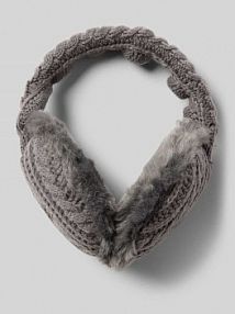 Nauszniki ze ściegiem warkoczowym model Monique Barts szare EAN 462