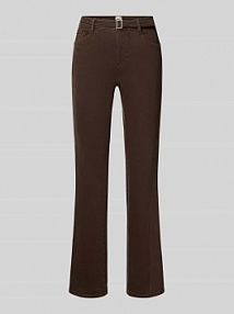 Jeansy o rozkloszowanym kroju z paskiem model STYLE.MARY BRAX brązowe damskie EAN 77-6528 09970720