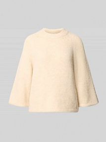 Sweter z dzianiny z prążkowanymi wykończeniami FREE/QUENT biały damski EAN 205507