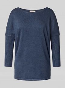 Sweter z dzianiny z mieszanki wiskozy z rękawem o dł. 3/4 model JONE FREE/QUENT niebieski damski EAN 116756