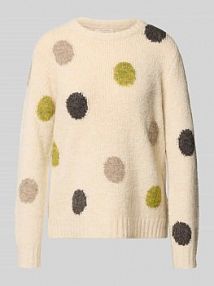 Sweter o kroju regular fit z efektem dzianiny model Luisa FREE/QUENT biały damski EAN 202238