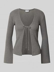 Kurtka z dzianiny z wiązaniem model AYLIN Noisy May szara damska EAN 27034651
