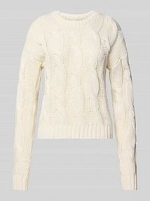 Sweter o kroju regular fit z efektem dzianiny model Finn Noisy May biały damski EAN 27034810