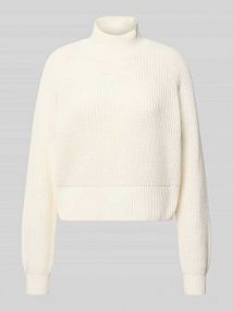 Sweter z dzianiny ze stójką model DARA Noisy May biały damski EAN 27034807