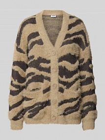 Kurtka z dzianiny z obszyciem sztucznym futrem model FLYNN Noisy May brązowa damska EAN 27034812