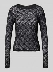 Bluzka z długim rękawem i haftem angielskim model JUDITH Noisy May czarna damska EAN 27034819