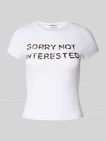 T-shirt z wyhaftowanym napisem model KATINKA Noisy May biały damski EAN 27034423