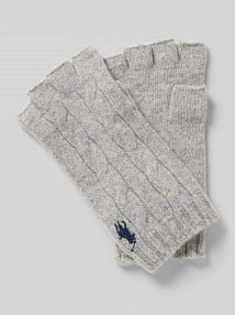 Rękawiczki bez palców z mieszanki wełny i kaszmiru Polo Ralph Lauren szare damskie EAN 455981441