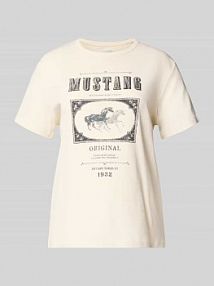 T-shirt z nadrukiem z logo model Rosewood mustang damski EAN 1016758