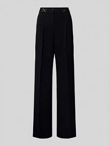 Spodnie materiałowe z szeroką nogawką i zakładkami w pasie model luisa TONI czarne damskie EAN 41-12 184042