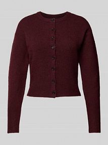 Kurtka z dzianiny z okrągłym dekoltem model NOLA Noisy May czerwona damska EAN 27034891