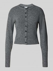 Kurtka z dzianiny z okrągłym dekoltem model NOLA Noisy May szara damska EAN 27034891