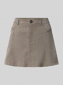 Spódnica mini z wpuszczanymi kieszeniami model WERA Noisy May brązowa EAN 27035132