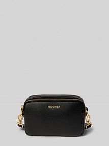 Torba na ramię skórzana z aplikacją z logo model wallis avy Bogner czarna EAN 4190001843