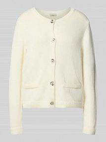 Kurtka z dzianiny o kroju regular fit z dodatkiem wiskozy i kaszmiru milano italy biała damska EAN 53-5280-9136